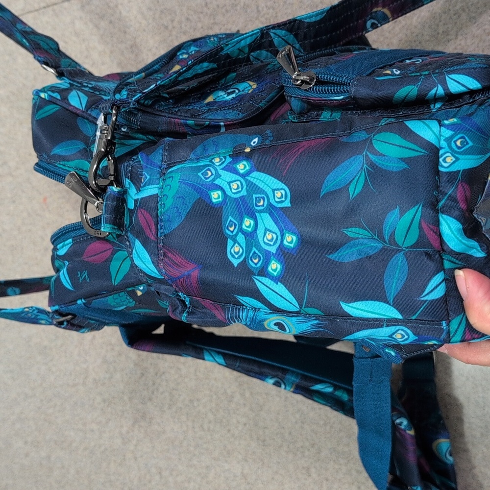 Lug Mini Puddle Jumper convertible Crossbody/Tote/Backpack. Peacock Teal - Picture 11 of 12